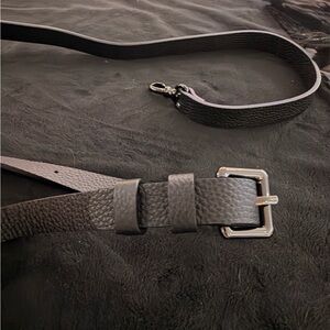 Bandolier Black Pebbled Leather Strap